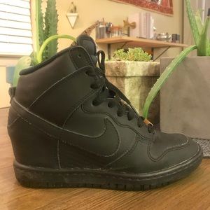 Nike leather wedge sneakers size 6